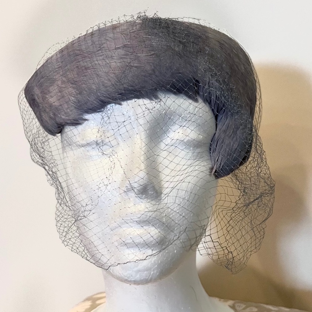 Vintage Blue Feather Fascinator Hat